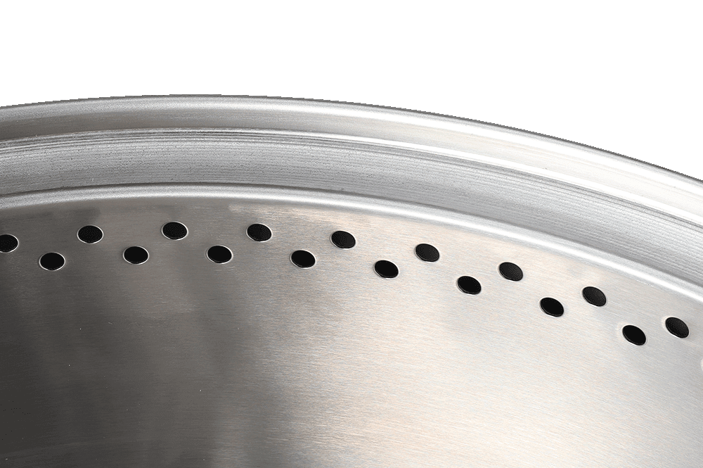 KZ Y fire pit inner wall secondary combustion air holes for smokeless burn KZ Y fire pit inner wall secondary combustion air holes for smokeless burn