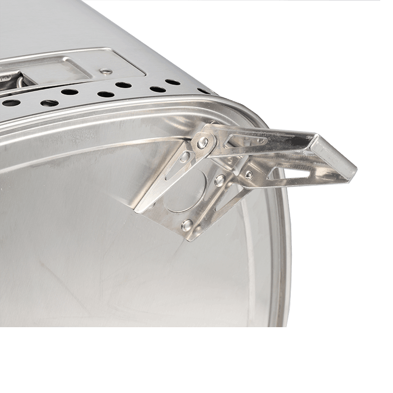 KZ-F smokeless fire pit foldable leg mechanism detail – stable ground clearance for airflow