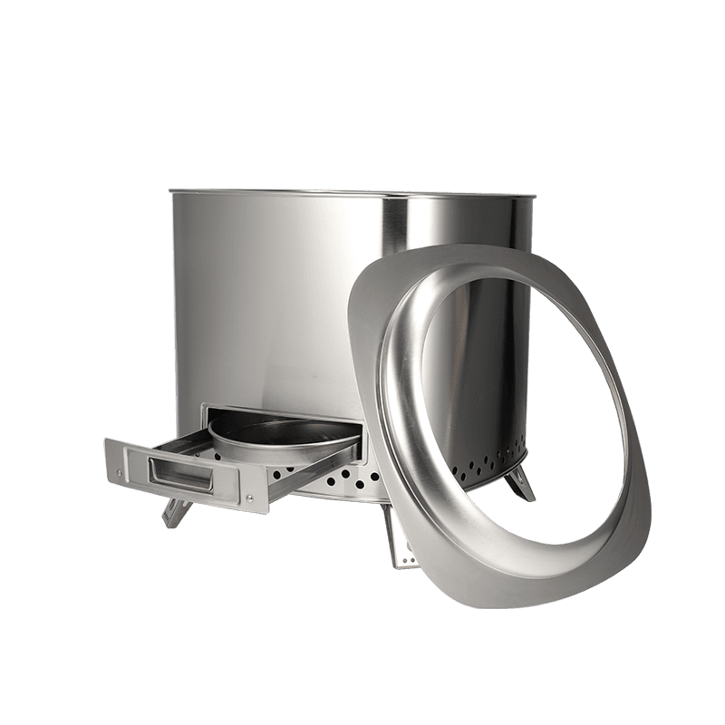 KZ-F smokeless fire pit with pull-out ash drawer and airflow deflector ring – OEM wholesale supplier China 