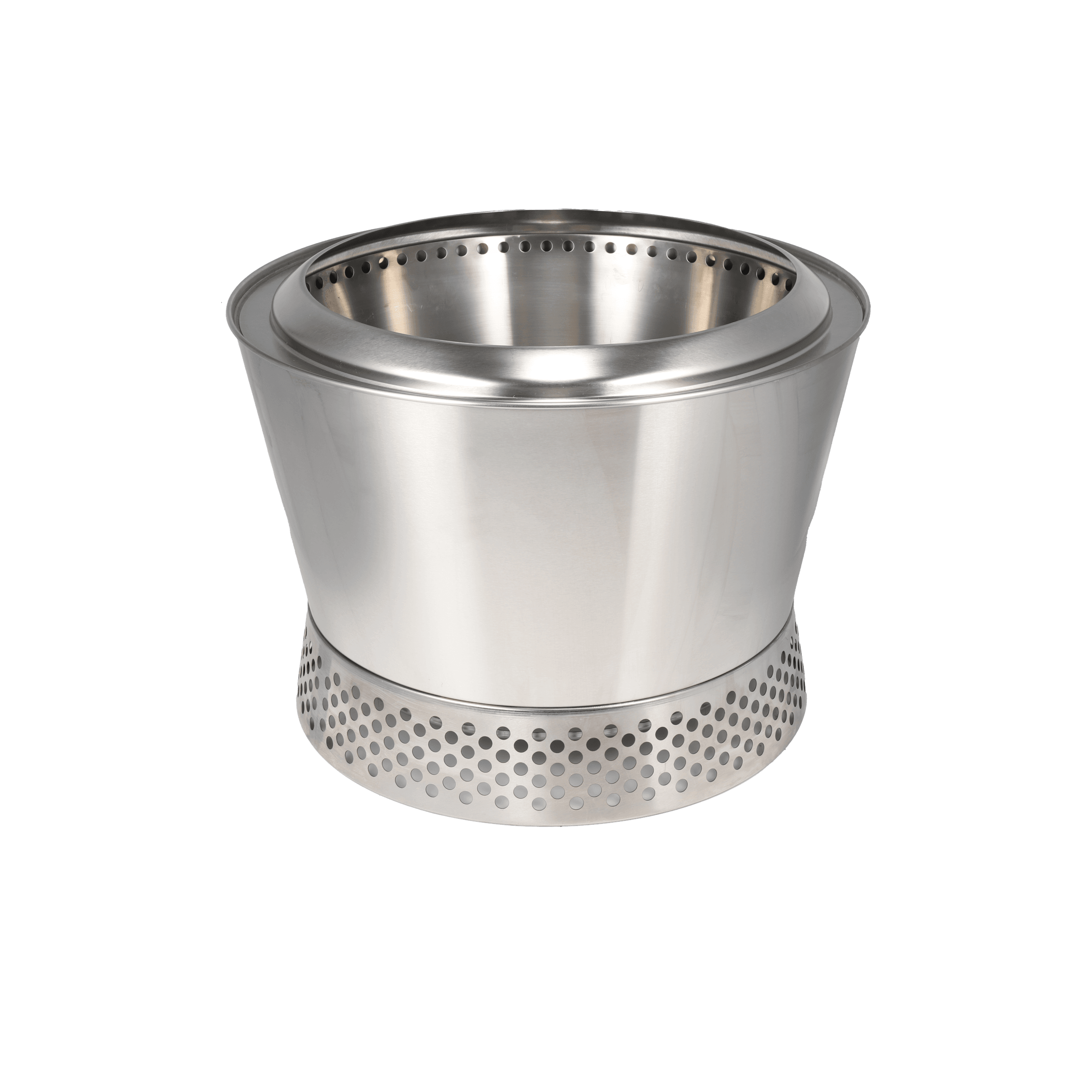 KZ-YS bowl smokeless fire pit side view showing perforated base ring – 304 stainless steel