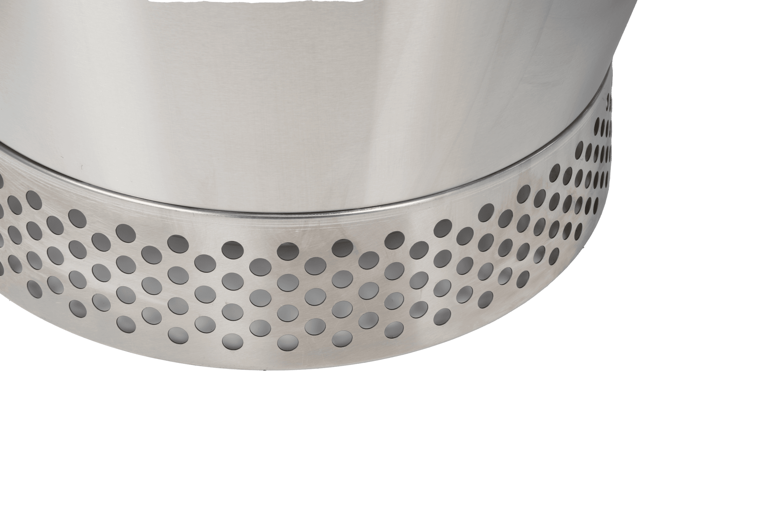 KZ-YS smokeless fire pit honeycomb perforated base ring close-up – secondary combustion airflow design