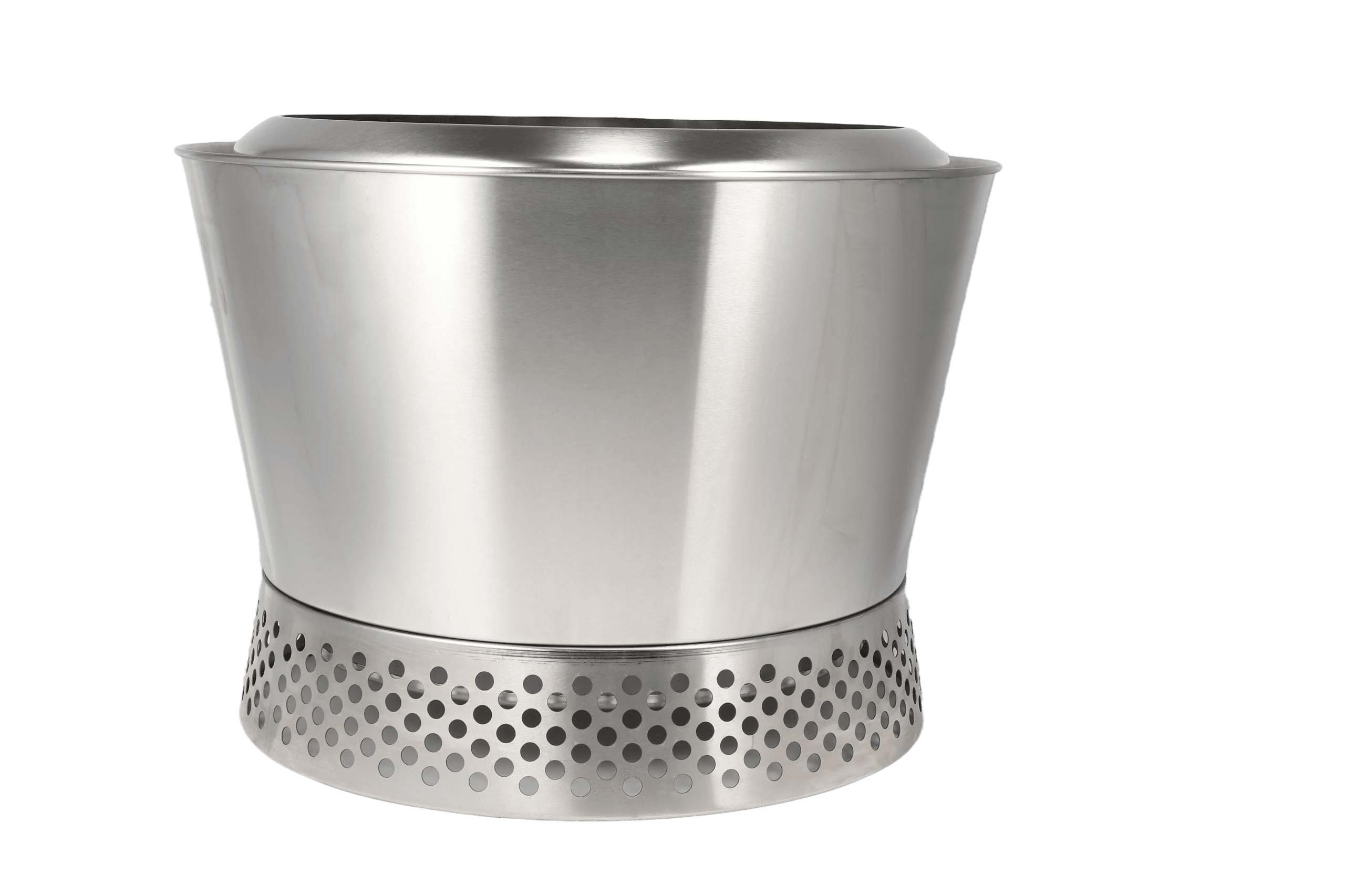 KZ-YS bowl smokeless fire pit side view showing perforated base ring – 304 stainless steel