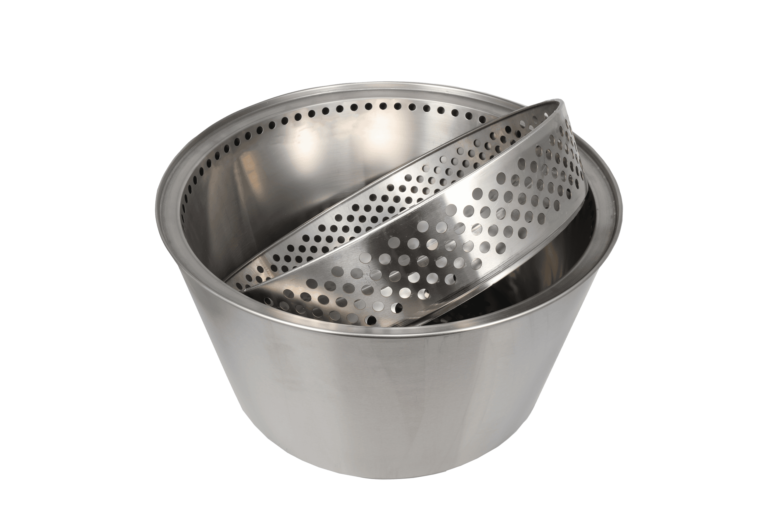 KZ-YS smokeless fire pit two-piece split body – upper combustion bowl and lower ash ring separated for easy cleaning