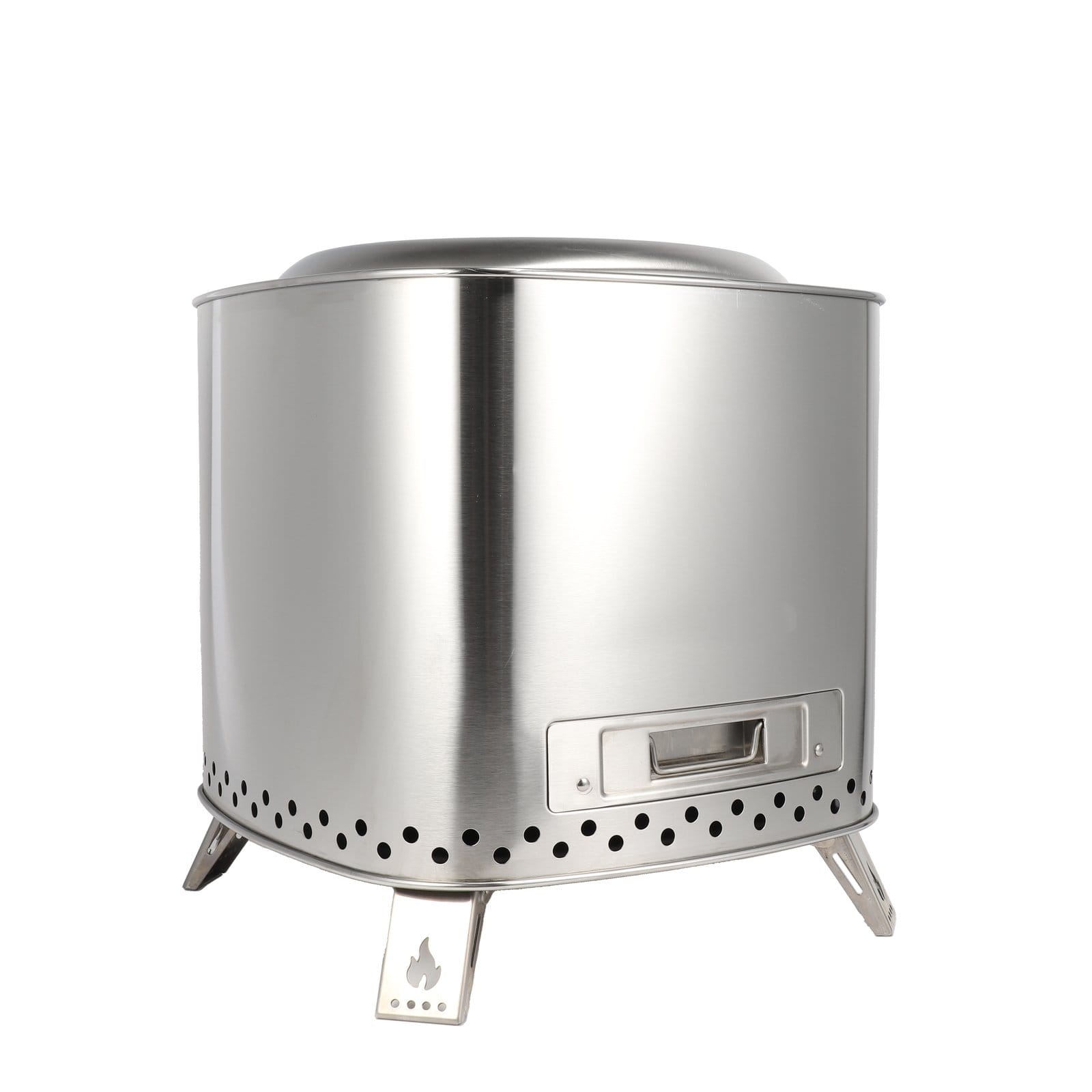 KZ-F square smokeless fire pit with pull-out ash drawer — distinctive shelf differentiator for retailers