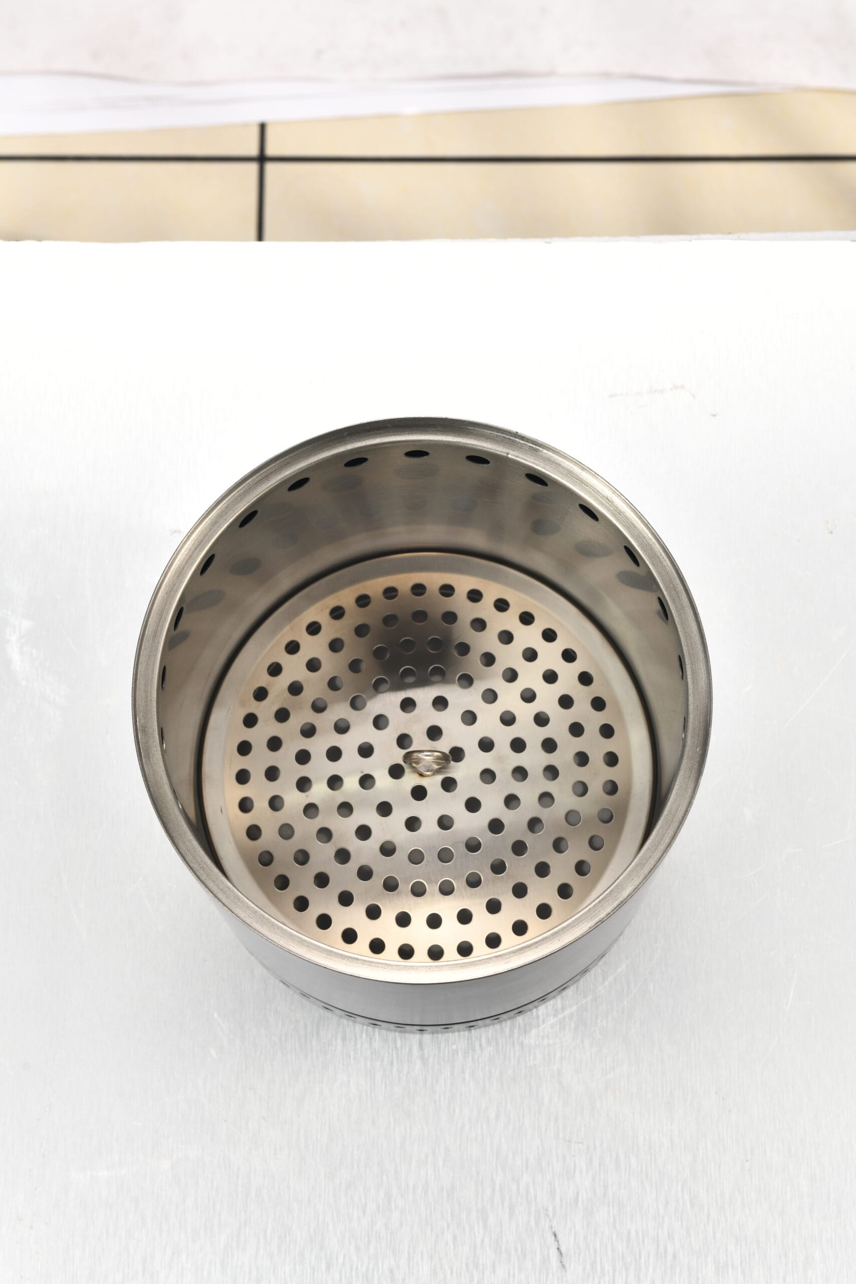 KZ-X220 smokeless fire pit interior structure top view – double-wall airflow design stainless steel